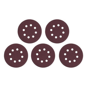 Круг наждаковий самоклеючий 125 мм з отворами , папір клас С, густина 140 г/м2, К140, уп. 5 од. INTERTOOL