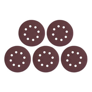 Круг наждаковий самоклеючий 125 мм з отворами , папір клас С, густина 140 г/м2, К150, уп. 5 од. INTERTOOL