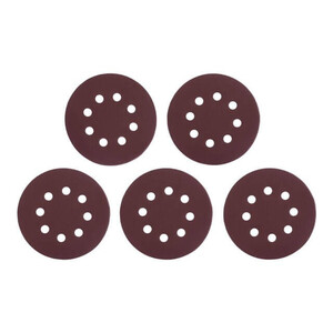 Круг наждаковий самоклеючий 125 мм з отворами , папір клас С, густина 140 г/м2, К220, уп. 5 од. INTERTOOL