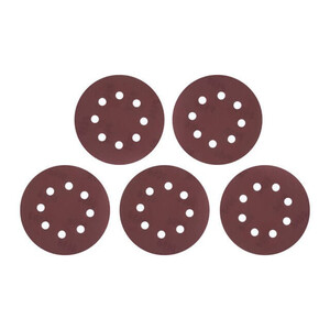 Круг наждаковий самоклеючий 125 мм з отворами , папір клас С, густина 140 г/м2, К600, уп. 5 од. INTERTOOL