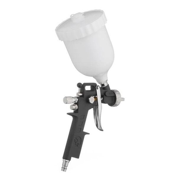 Фарбопульт пневматичний HP, форсунка 1.5мм, верхній пластиковий бачок 600мл, 3 регулювання, 5bar INTERTOOL