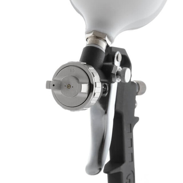 Фарбопульт пневматичний HP, форсунка 1.5мм, верхній пластиковий бачок 600мл, 3 регулювання, 5bar INTERTOOL