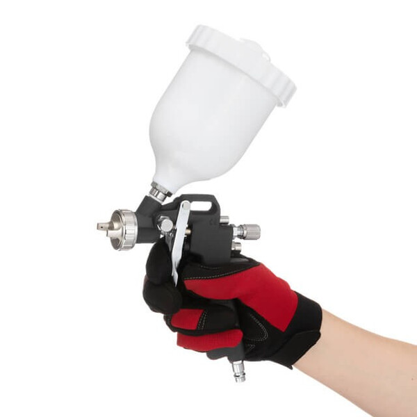 Фарбопульт пневматичний HP, форсунка 1.5мм, верхній пластиковий бачок 600мл, 3 регулювання, 5bar INTERTOOL