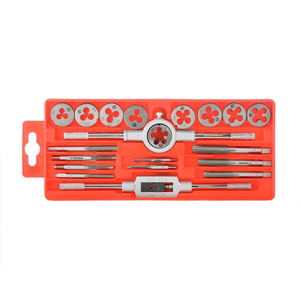 Набір плашок M3-M12 і мітчиків M3-M12, 20 од. INTERTOOL SD-8020