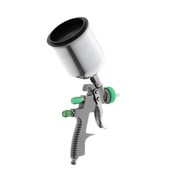 Фарбопульт пневматичний LVLP GREEN професійний, верхній металевий бачок INTERTOOL PT-0131