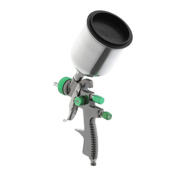 Фарбопульт пневматичний LVLP GREEN професійний, верхній металевий бачок INTERTOOL PT-0131