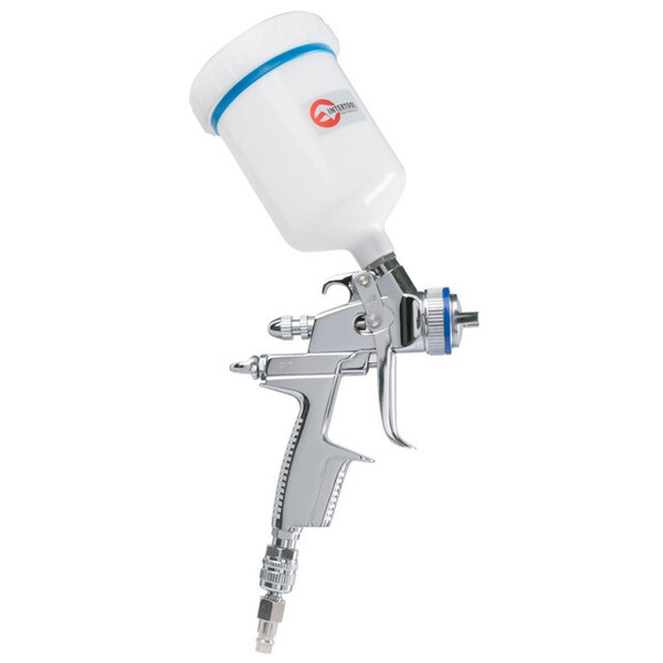 Фарбопульт пневматичний HVLP II професійний, форсунка 1.3 мм, верхній пластиковий бачок 600 мл, 2 бар