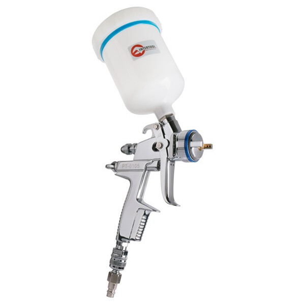 Фарбопульт пневматичний HVLP II професійний, форсунка 1.3 мм, верхній пластиковий бачок 600 мл, 2 бар