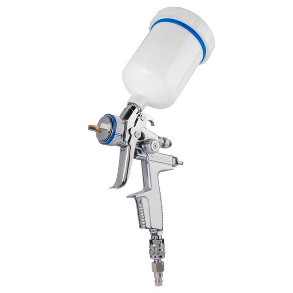 Фарбопульт пневматичний HVLP II професійний, форсунка 1.3 мм, верхній пластиковий бачок 600 мл, 2 бар