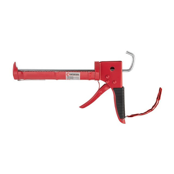 Пістолет для видавлювання силікону 225 мм, з прогумованою рукояткою INTERTOOL HT-0023