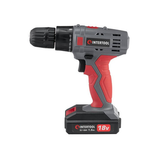 Дриль-шурупокрут акумуляторний 18 В INTERTOOL DT-0315