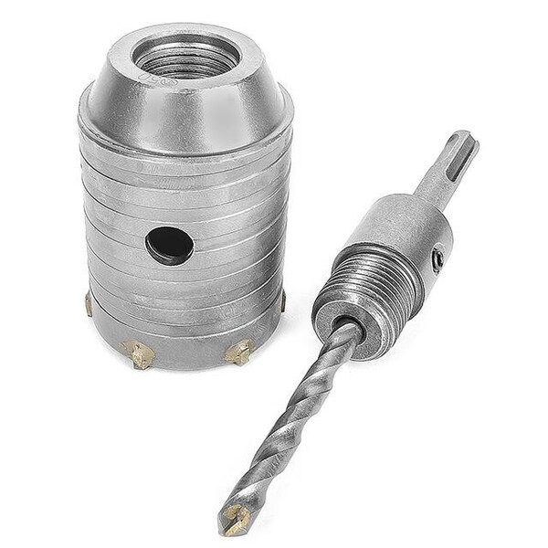 Комплект: Свердло корончастот для бетону 50 мм + Перехідник SDS Plus 100 мм INTERTOOL SD-7050