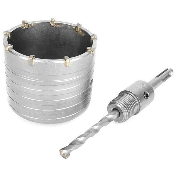 Комплект: Свердло корончастот для бетону 75 мм + Перехідник SDS Plus 100 мм INTERTOOL SD-7075