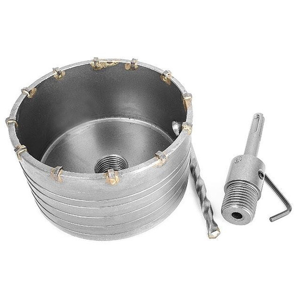 Комплект: Свердло корончастот для бетону 105 мм + Перехідник SDS Plus 100 мм INTERTOOL SD-7105