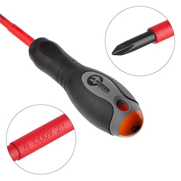 Викрутка хрестова ізольована PH2,100 мм, 1000 В INTERTOOL VT-3212