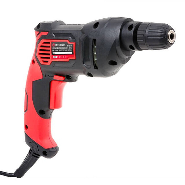 Дриль 500 Вт, 0-2400 об/хв, 1.0-10 мм, самозатискний патрон, реверс INTERTOOL WT-0115