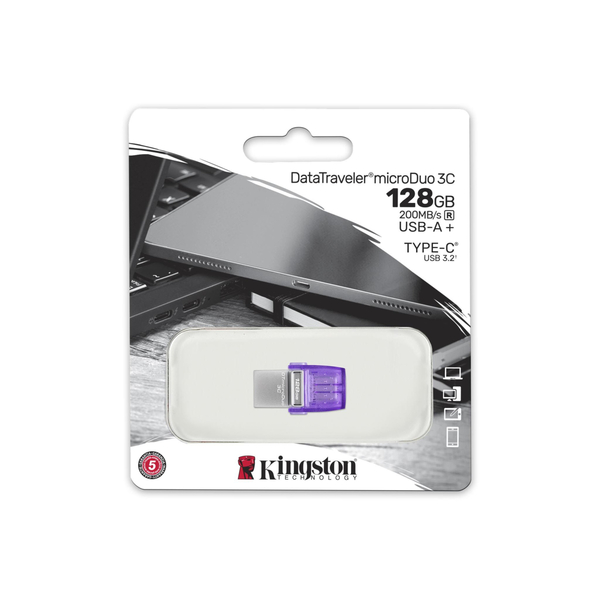 USB-Флешка USB 3.2 128GB Type-C Kingston DataTraveler microDuo 3C (DTDUO3CG3/128GB)