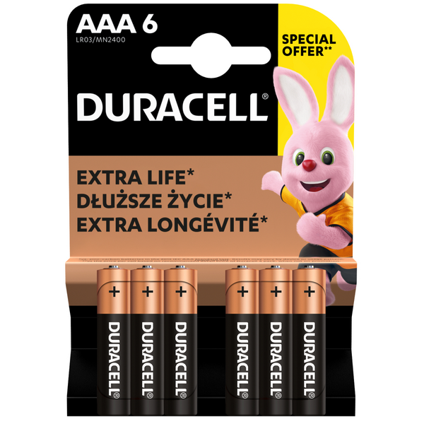Батарейка DURACELL LR03 MN2400 1х6 шт.