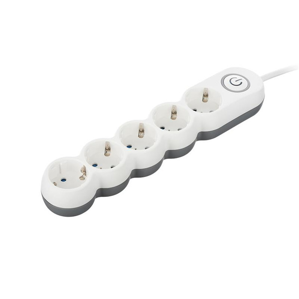 Мережевий фільтр 2Е Plus 5XSchuko з вимикачем 3G1.0*3м, White (2E-U05VESM3W)