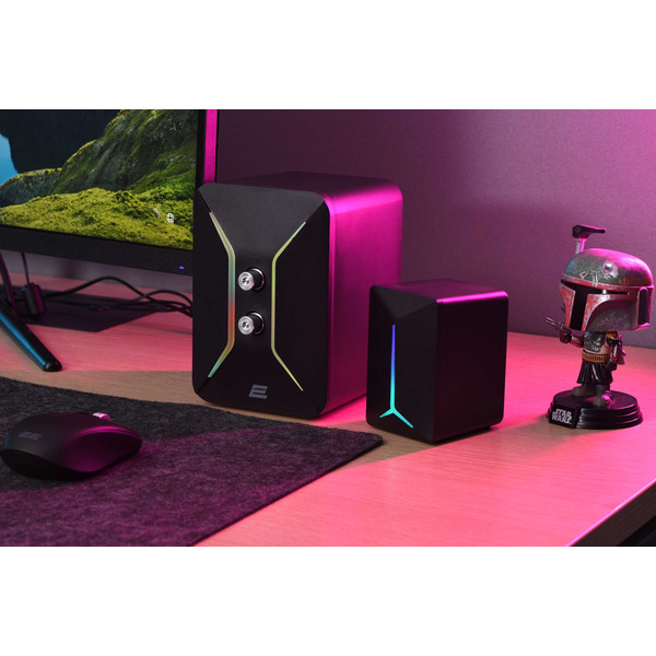 Комп'ютерні колонки 2E PCS301 RGB, 2.1, USB, Black (2E-PCS301BK)