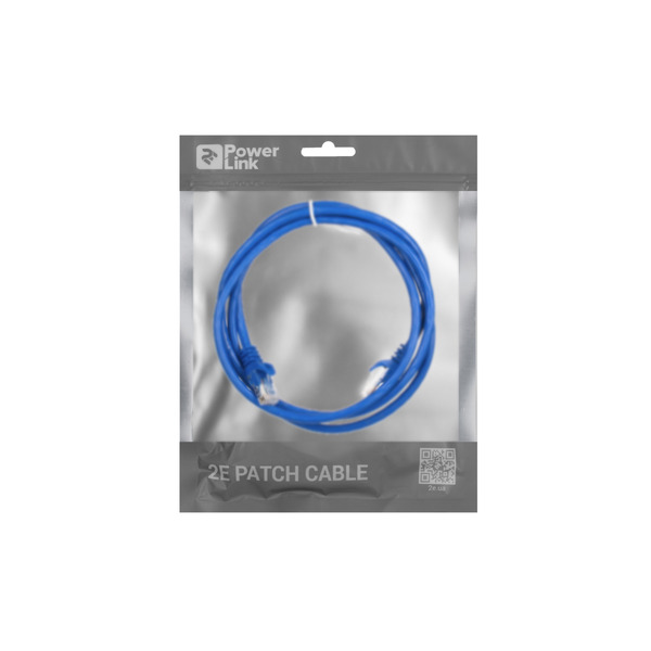 Патч-корд 2E Cat 6, UTP, RJ45, 26AWG, 7/0.16 Cu, 1.50 m, PVC, Blue (2E-PC6COP-150BL)