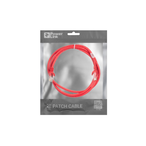 2E Cat 6,UTP,RJ45, 26AWG ,7/0.16 Cu, 1.50 m,PVC, Red