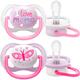 Avent Пустышка ортодонтическая Ultra Air I love для девочек 0-6 мес 2шт