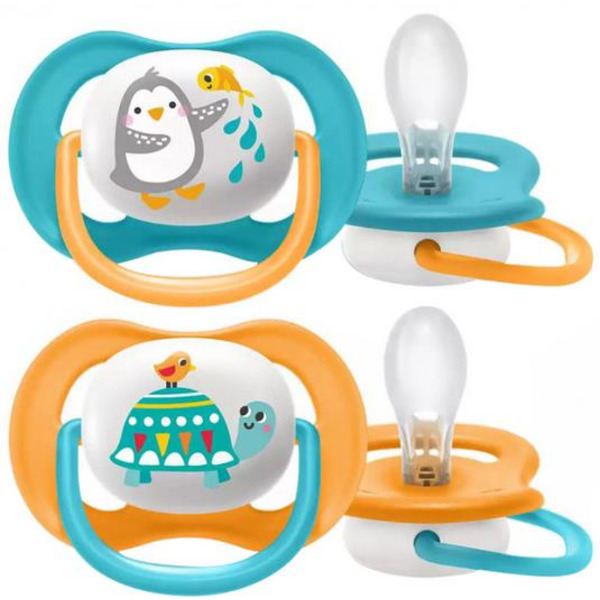 Пустушка Avent ортодонтична Ultra Air Animal для хлопчиків 6-18 міс 2шт SCF080/07