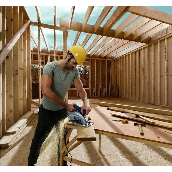 Bosch Пила дисковая GKS 140, ручная, 1400Вт, 184мм, 20мм, 3.7кг + Пильный диск Eco for wood