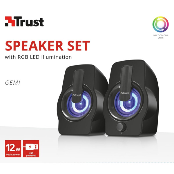 Акустична система Trust 2.0 Gemi RGB Black (22948_TRUST)
