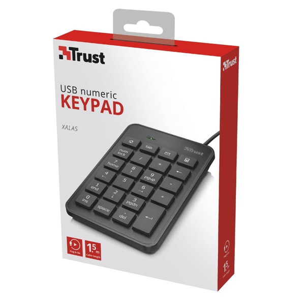 Trust Клавиатура числовая XALAS USB BLACK