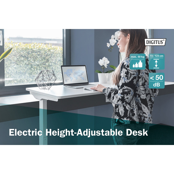 Digitus Стол Electric Height Adjustable, 73-123cm, white