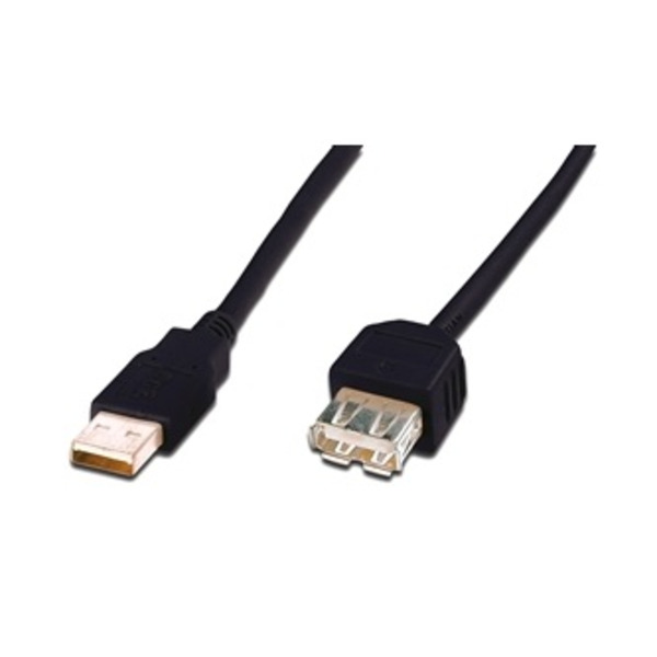 Кабель USB (AM/AF) подовжувач Digitus 3m, Black (AK-300200-030-S)