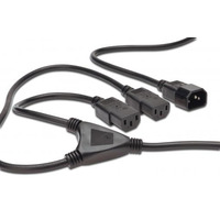 Сетевой шнур Digitus splitter (C14/M - 2xC13/F) 1.7m, black