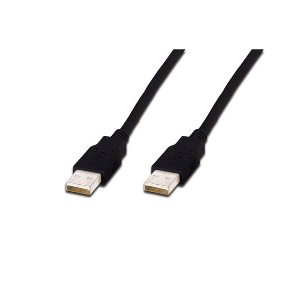 Кабель USB Digitus USB 2.0 AM/AM 3m, Black (AK-300100-030-S)