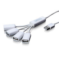 Digitus Концентратор 4 порта, "Паук" , USB 2.0, пассивный, White