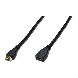 Кабель Digitus HDMI High Speed + Ethernet (AM/AF) 3.0m, Black (AK-330201-030-S)