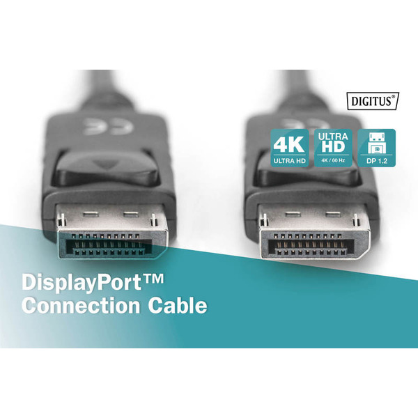 Digitus Кабель DisplayPort UHD 4K, M/M, 2 m, double shielding