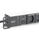 Digitus Блок розеток 1U, 10xC13, 10A, 250V, предохранитель, вилка C14