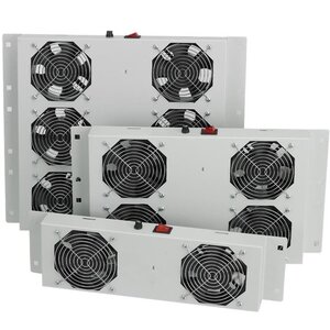 Панель вентиляторів DIGITUS 19" Roof Wall Mount, 2 fans, thermostat, RAL 7035