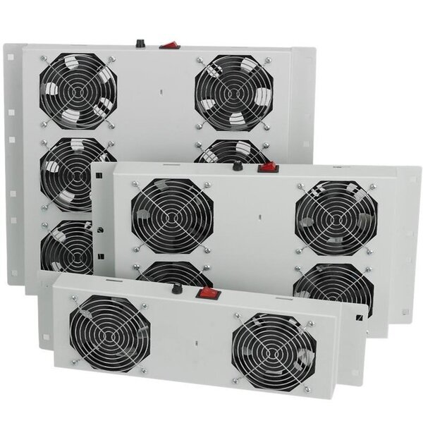 Панель вентиляторів DIGITUS 19" Roof Wall Mount, 2 fans, thermostat, RAL 7035