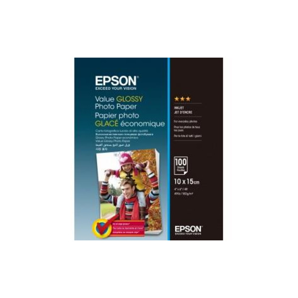 Бумага Epson 100mmx150mm Value Glossy Photo Paper 100 л. (C13S400039)
