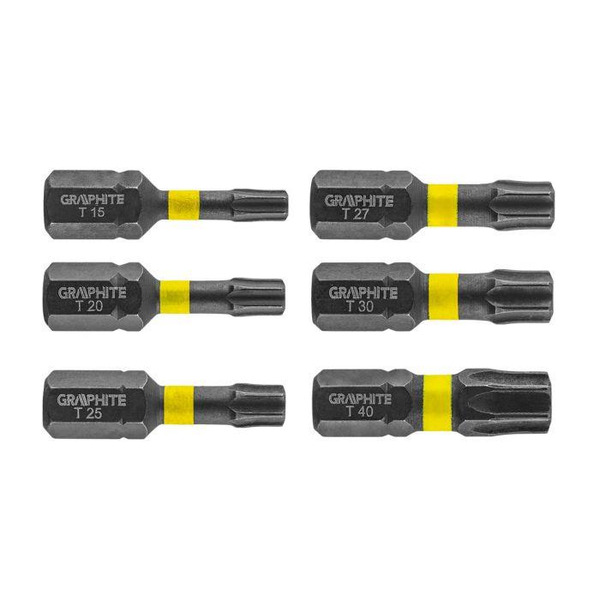 Біти ударні GRAPHITE TX10/15/20/25/30/40 x 25 мм, 6 шт.