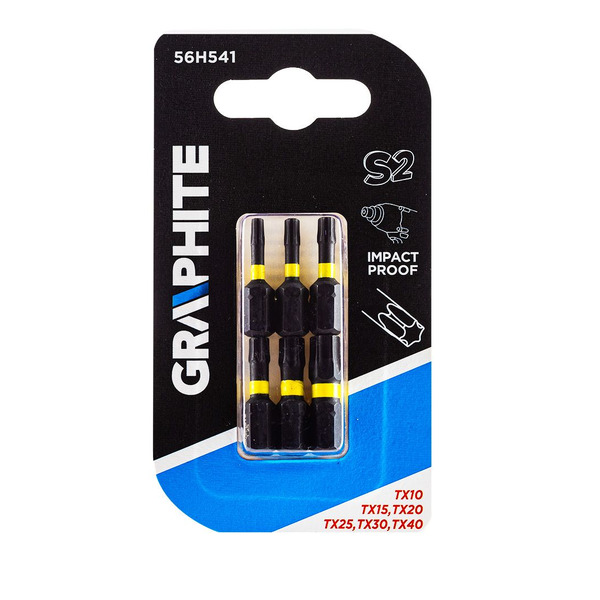 Біти ударні GRAPHITE TX10/15/20/25/30/40 x 25 мм, 6 шт.