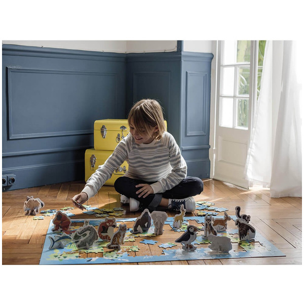 Класичний пазл Janod Пазл, що навчає Зникаючі види тварин (J02676)