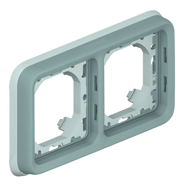 Legrand Plexo Legrand Суппорт с рамкой для встроенного монтажа - серый - 2 поста