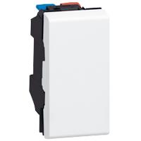 Legrand MOSAIC  выключатель кнопочный 1 клавишный (без фиксации) 6А, 250В (1 мод) белый