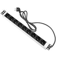 Устройство распределения электропитания  MIRSAN Group PDU 9XDIN49440 Розетка Schuko Group PDU, алюминиевый корпус 1U, без переключателя, вилка DIN 49441