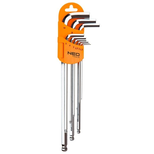 Neo Tools 09-525 Ключi шестиграннi, 1.5-10 мм, набiр 9 шт