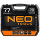 Neo Tools Набор инструмента 1/2", 1/4", CrV, 77 ед.